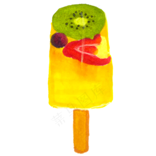 卡通手绘水果冰棒