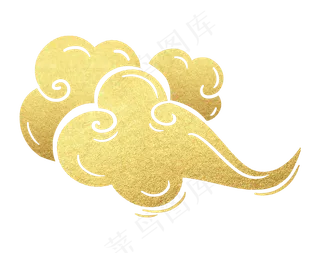 烫金金粉祥云金黄色云朵金箔,免抠元素