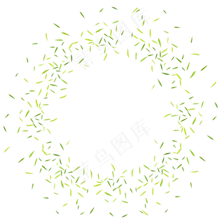 清明节绿色发射状漂浮柳叶