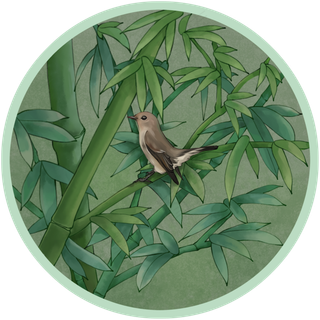 复古国风竹子工笔花鸟,免抠元素