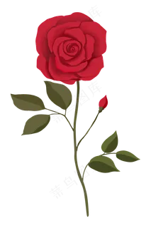 一朵鲜艳仿真玫瑰