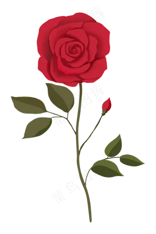 一朵鲜艳仿真玫瑰