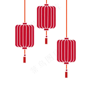 矢量异形红色灯笼图案,免抠元素