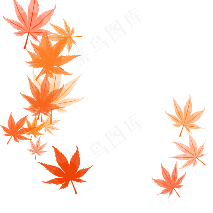 红色梧桐叶,免抠元素(2000X2000(DPI:300))psd模版下载