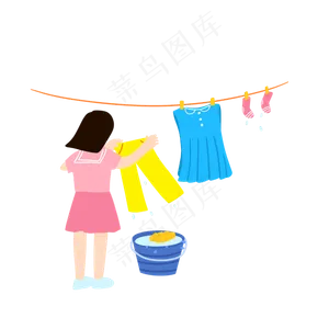 五一学生洗衣服勤劳劳动PNG