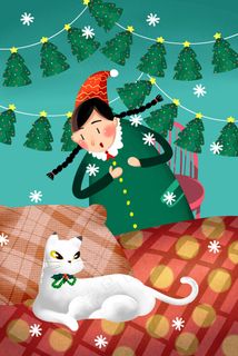 卡通手绘风圣诞节配图