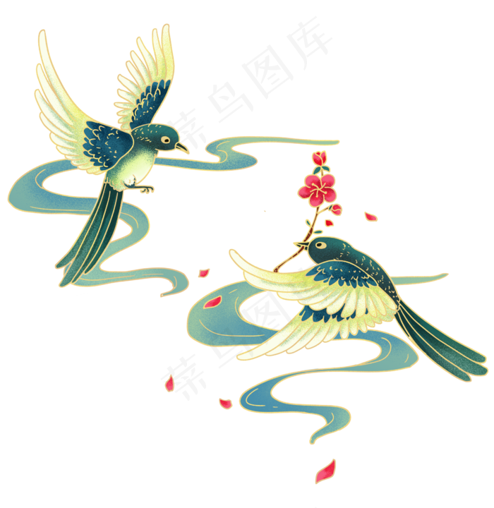 七夕国潮喜鹊相会