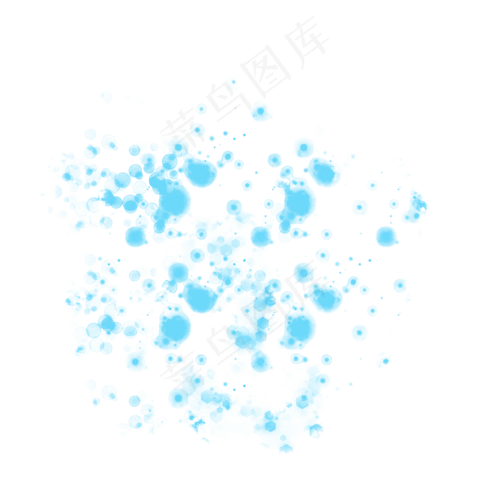 蓝色水彩墨迹笔刷(2000*2000px 300 dpi )
