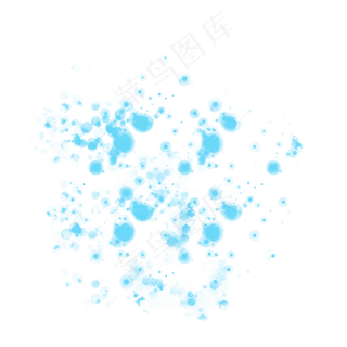 蓝色水彩墨迹笔刷