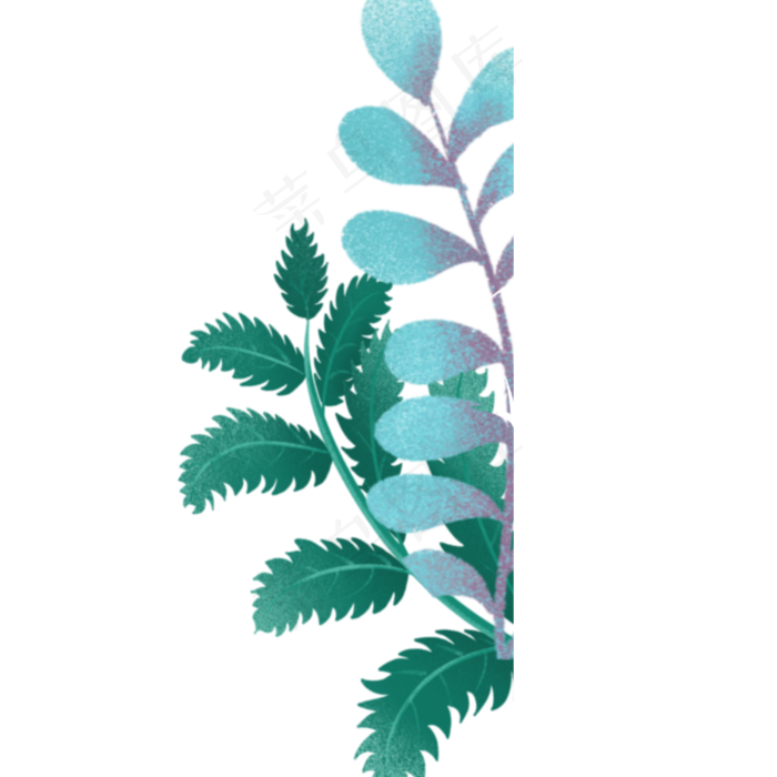 叶子春季自然植物(2000X2000(DPI:300))psd模版下载