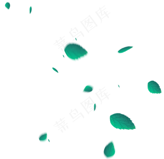 绿色叶子漂浮叶子端午节