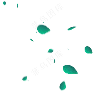 绿色叶子漂浮叶子端午节