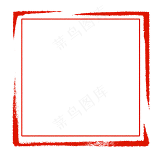 中国风红色印章边框