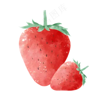 夏日水彩水果草莓