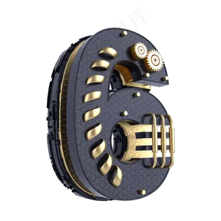 黑金倒计时周年庆数字6