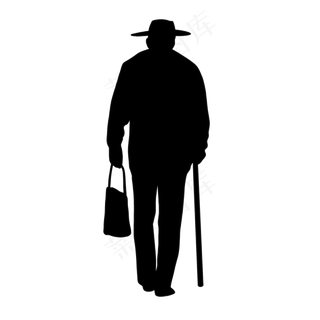 父亲黑白剪影免扣