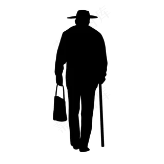 父亲黑白剪影免扣