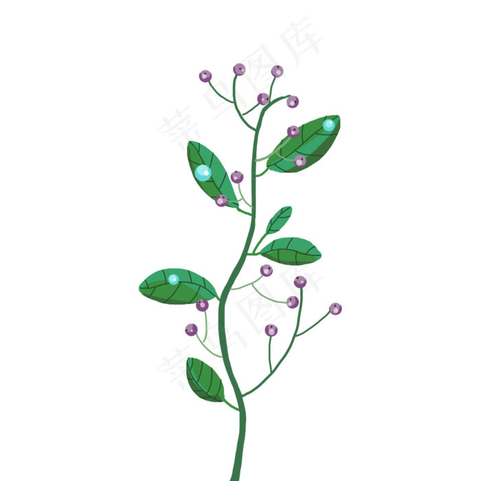 春季植物绿色紫花PNG(2000X2000(DPI:300))psd模版下载