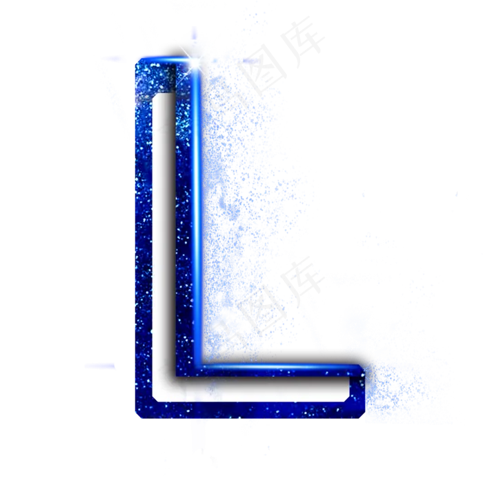 蓝色星空字母L(2000X2000(DPI:300))psd模版下载