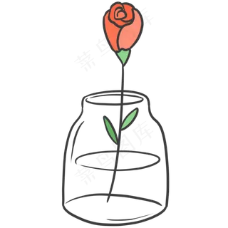 夏天花瓶透明玫瑰