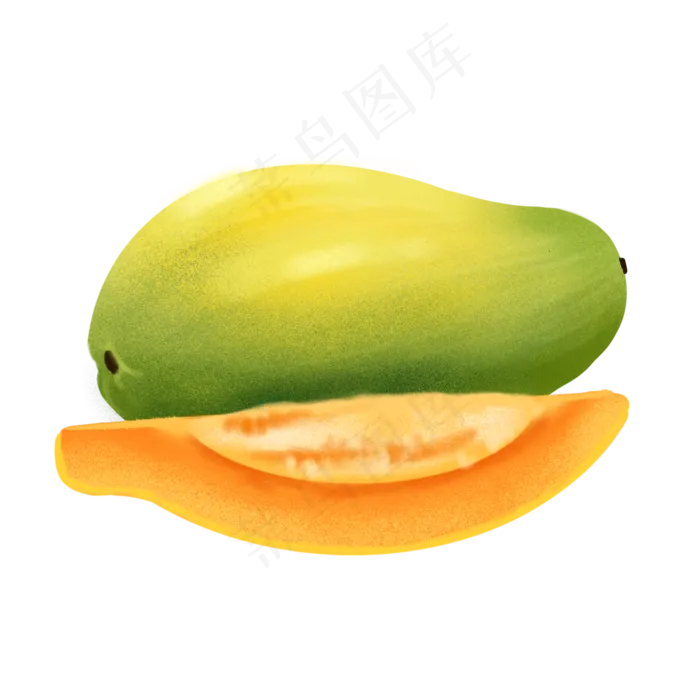 手绘食物小清新水果仿真木瓜(2000X2000(DPI:300))psd模版下载