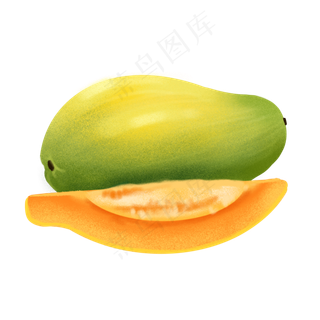 手绘食物小清新水果仿真木瓜