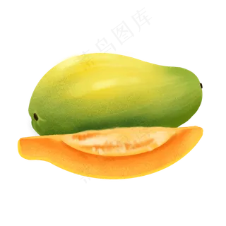 手绘食物小清新水果仿真木瓜