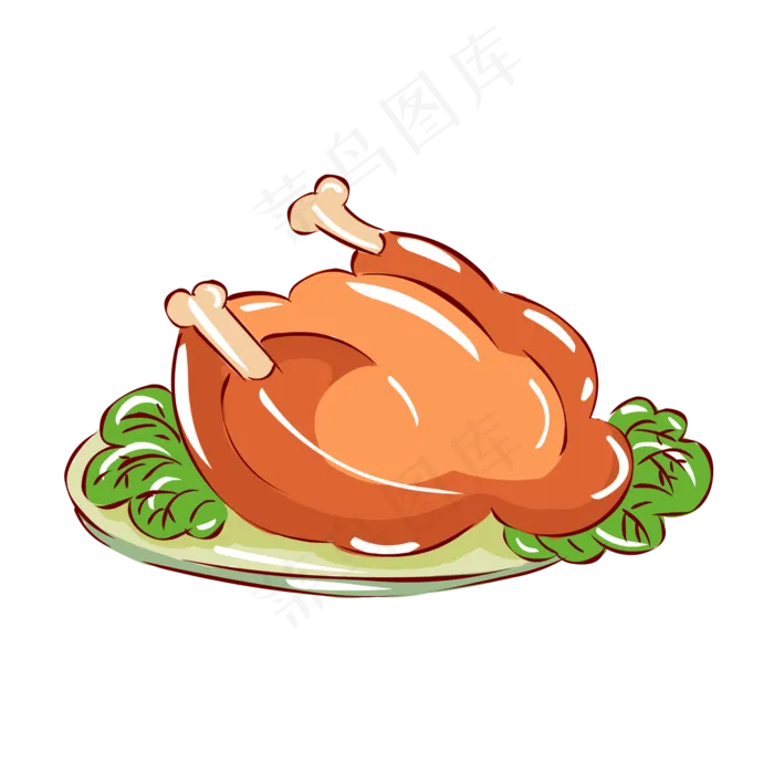 感恩节手绘美食诱人火鸡免抠素材