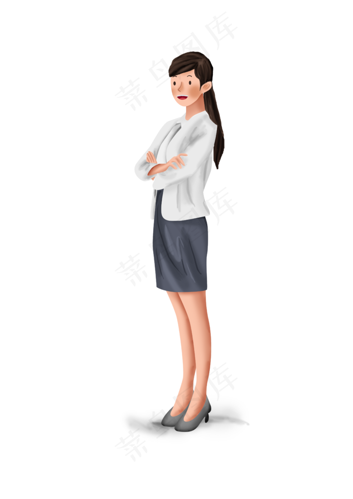 教师节手绘长发女教师