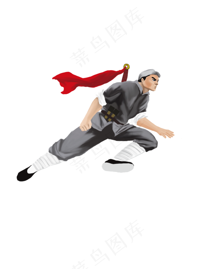 建军节勇敢的八路军战士插画