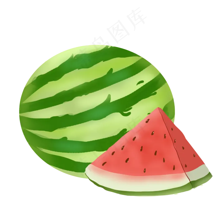 新鲜红色新鲜西瓜(3000X3000(DPI:300))psd模版下载