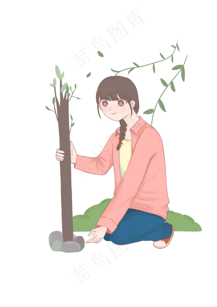植树节种树的小孩(2480X3507(DPI:300))psd模版下载