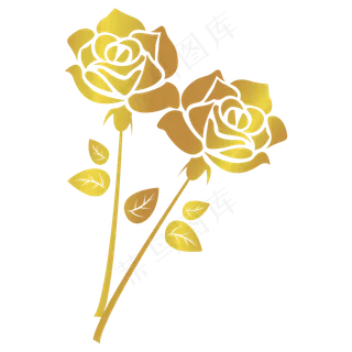 情人节爱情烫金玫瑰