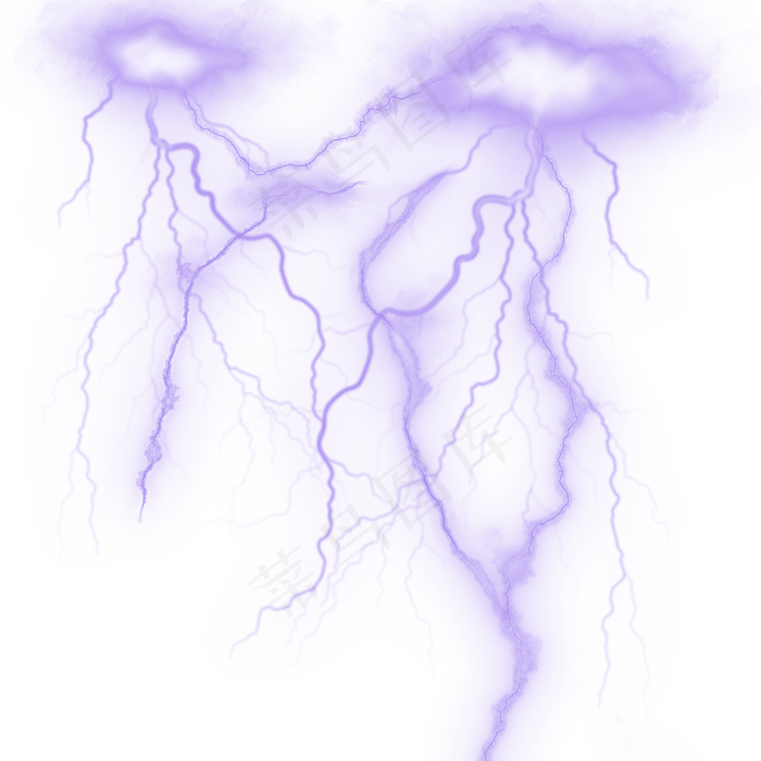 紫蓝色闪电矢量强烈闪电,免抠元素(2000*2000px 300 dpi )psd模版下载