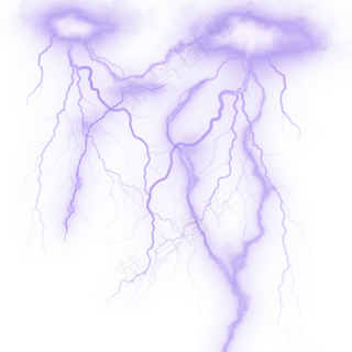 紫蓝色闪电矢量强烈闪电,免抠元素
