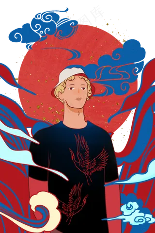 国潮时尚少年,免抠元素
