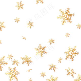 冬天雪雪花烫金,免抠元素