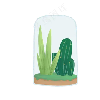 清新可爱文艺风多肉组合植物,免抠元素