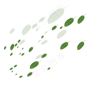 手绘植物树叶漂浮的叶子 手绘植物树叶漂浮的叶子