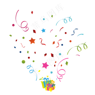 漂浮的彩带线条元素,免抠元素