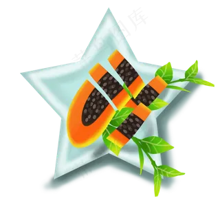 果水果瓜木瓜木瓜籽五星盘子