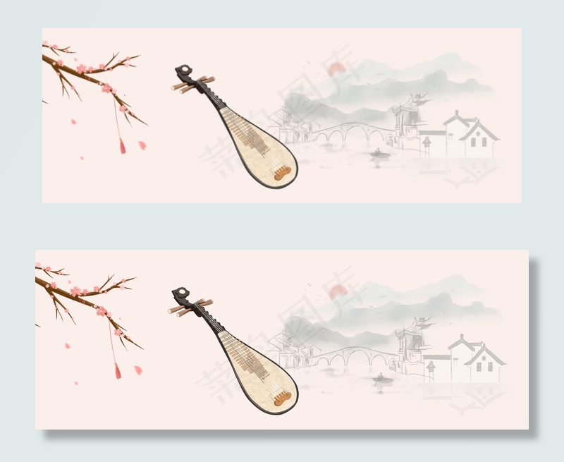 简约水墨中国风中秋海报banner