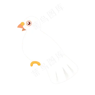 八一建军节站立和平鸽白鸽卡通矢