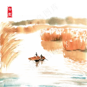 寒露白洋淀风光,免抠元素