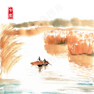 寒露白洋淀风光,免抠元素 寒露白洋淀风光,免抠元素