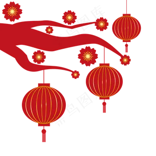 春节装饰灯笼,免抠元素