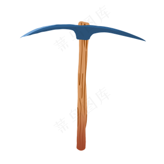 锄头卡通劳动工具,免抠元素