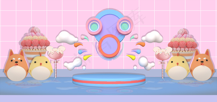 C4D61立体欢度六一儿童节
