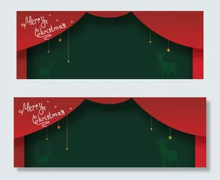 圣诞折纸风Banner创意合成