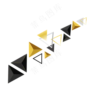 黑金三角漂浮,免抠元素